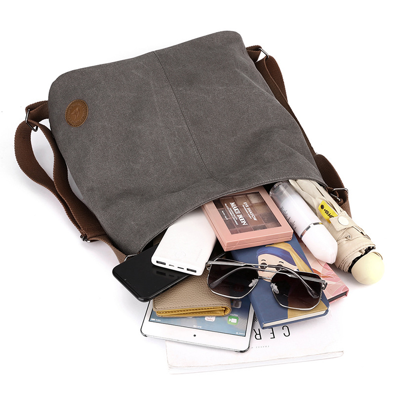 Purple Versatile 3-in-1 Canvas Backpack and Shoulder Bag Large Capacity view 5