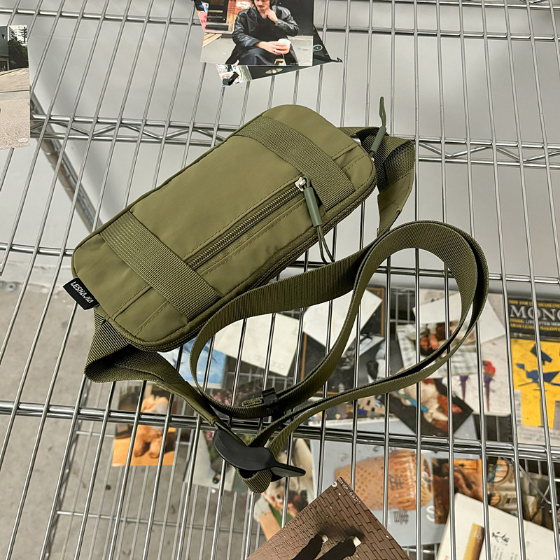 Army Green Unisex Mini Crossbody Waist Bag Lightweight Nylon Running Belt