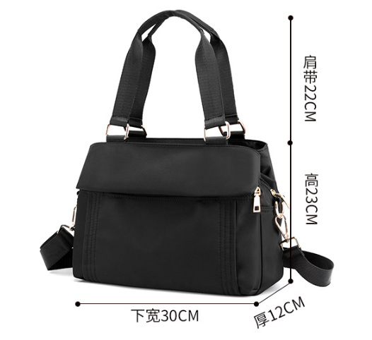 Pink Women's Large Capacity Water-Resistant Nylon Handbag Multi-Compartment view 2