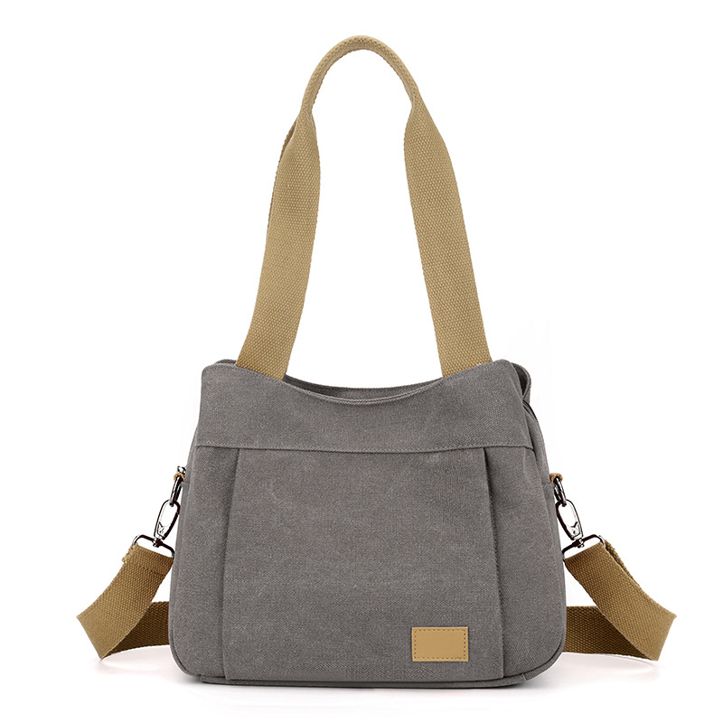 Grey Multi-functional Large Capacity Canvas Tote Bag - Versatile 3-Way