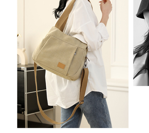 Grey Multi-functional Large Capacity Canvas Tote Bag - Versatile 3-Way view 4