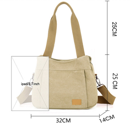 Black Multi-functional Large Capacity Canvas Tote Bag - Versatile 3-Way view 2