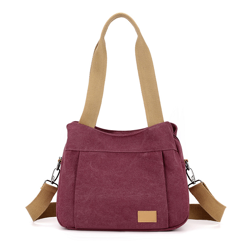 Purple Multi-functional Large Capacity Canvas Tote Bag - Versatile 3-Way