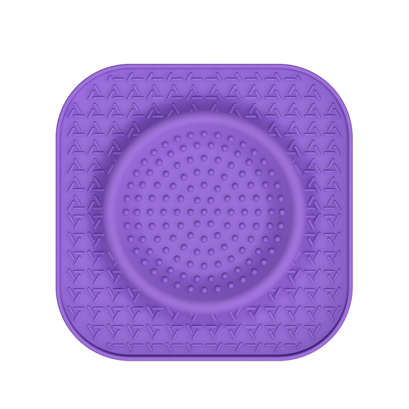 L Purple 2-Pack Premium Silicone Pet Lick Mat - Slow Feeder for Dogs and Cats