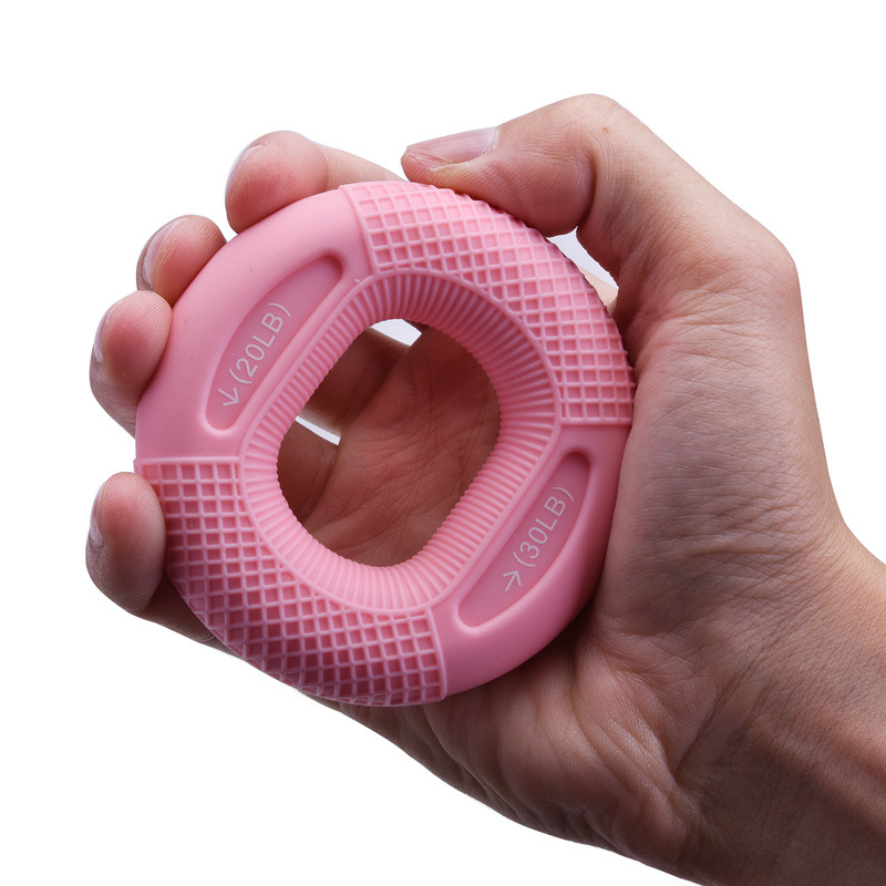 Pink 20/30LB 2-Pack Silicone Hand Grip Strengthener Rings - Dual-Resistance