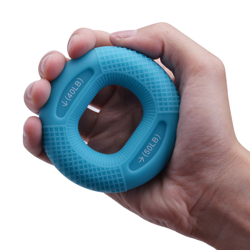 Blue 40/50LB 2-Pack Silicone Hand Grip Strengthener Rings - Dual-Resistance