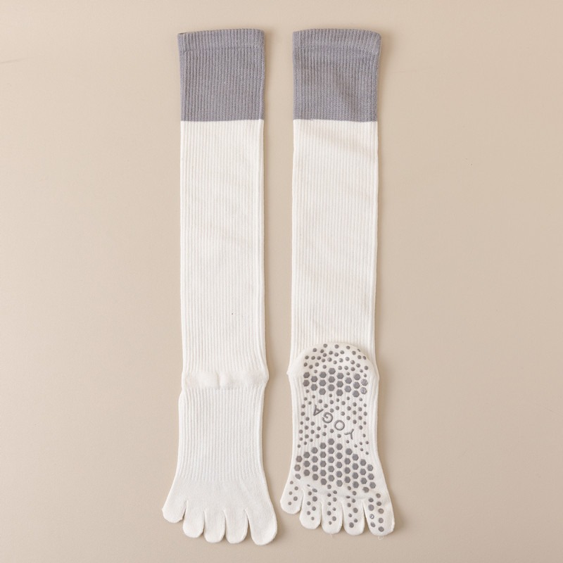 White 2PCS Women's Professional Five-Finger Compression Calf Socks