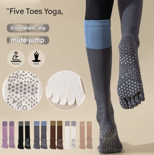 White 2PCS Women's Professional Five-Finger Compression Calf Socks view 2