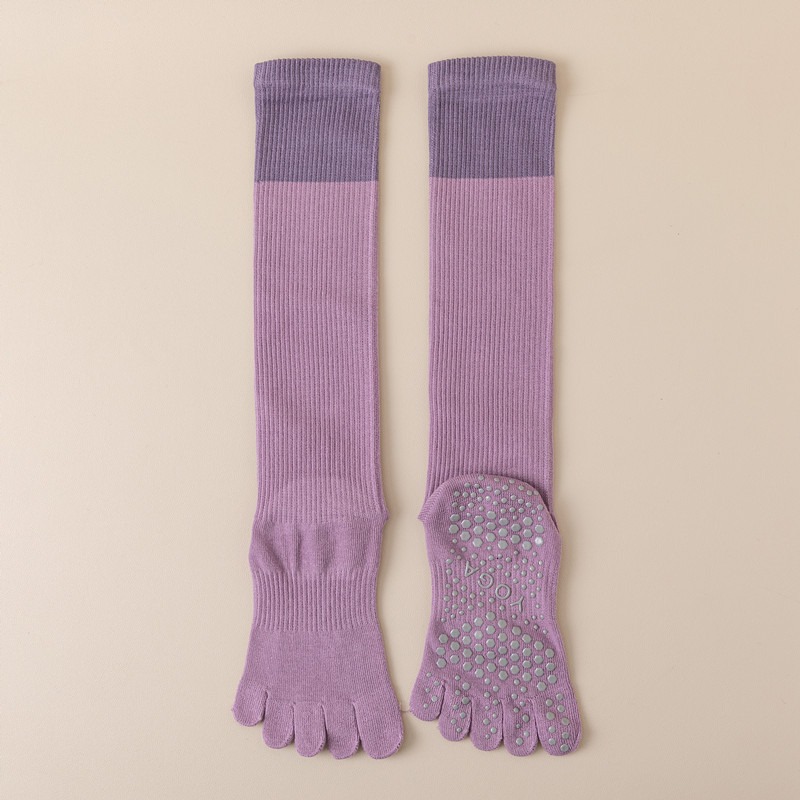 Purple 2PCS Women's Professional Five-Finger Compression Calf Socks