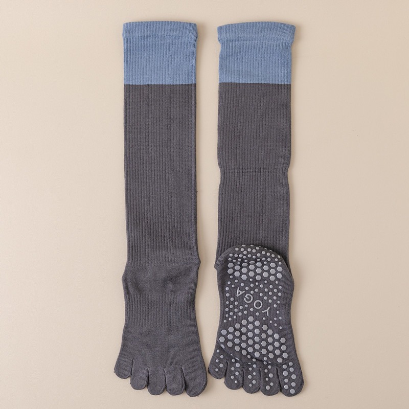 Grey 2PCS Women's Professional Five-Finger Compression Calf Socks