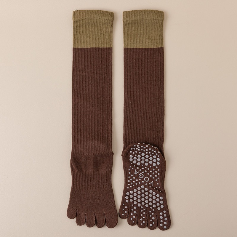 Coffee 2PCS Women's Professional Five-Finger Compression Calf Socks