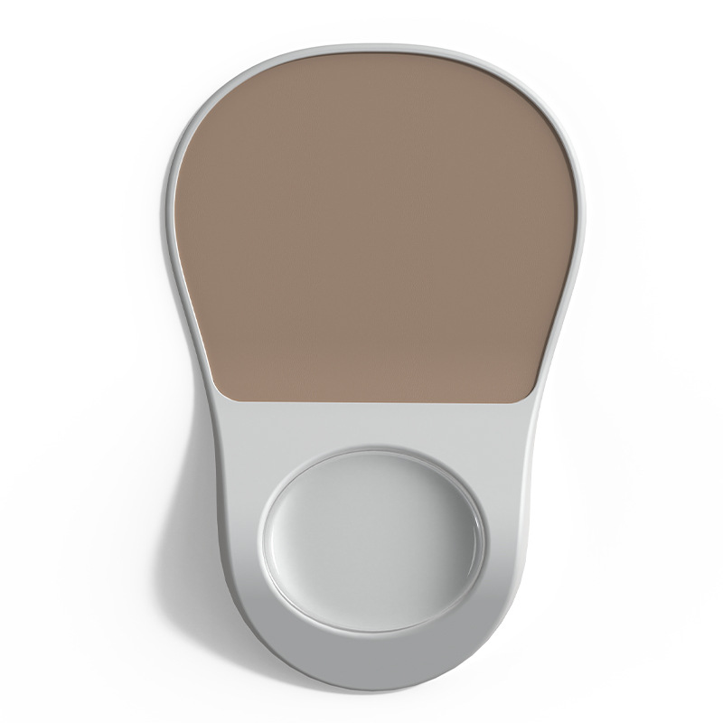 Light Brown Ergonomic Mouse Pad with Wrist Rest Support Soft Silicone Concave — image 1