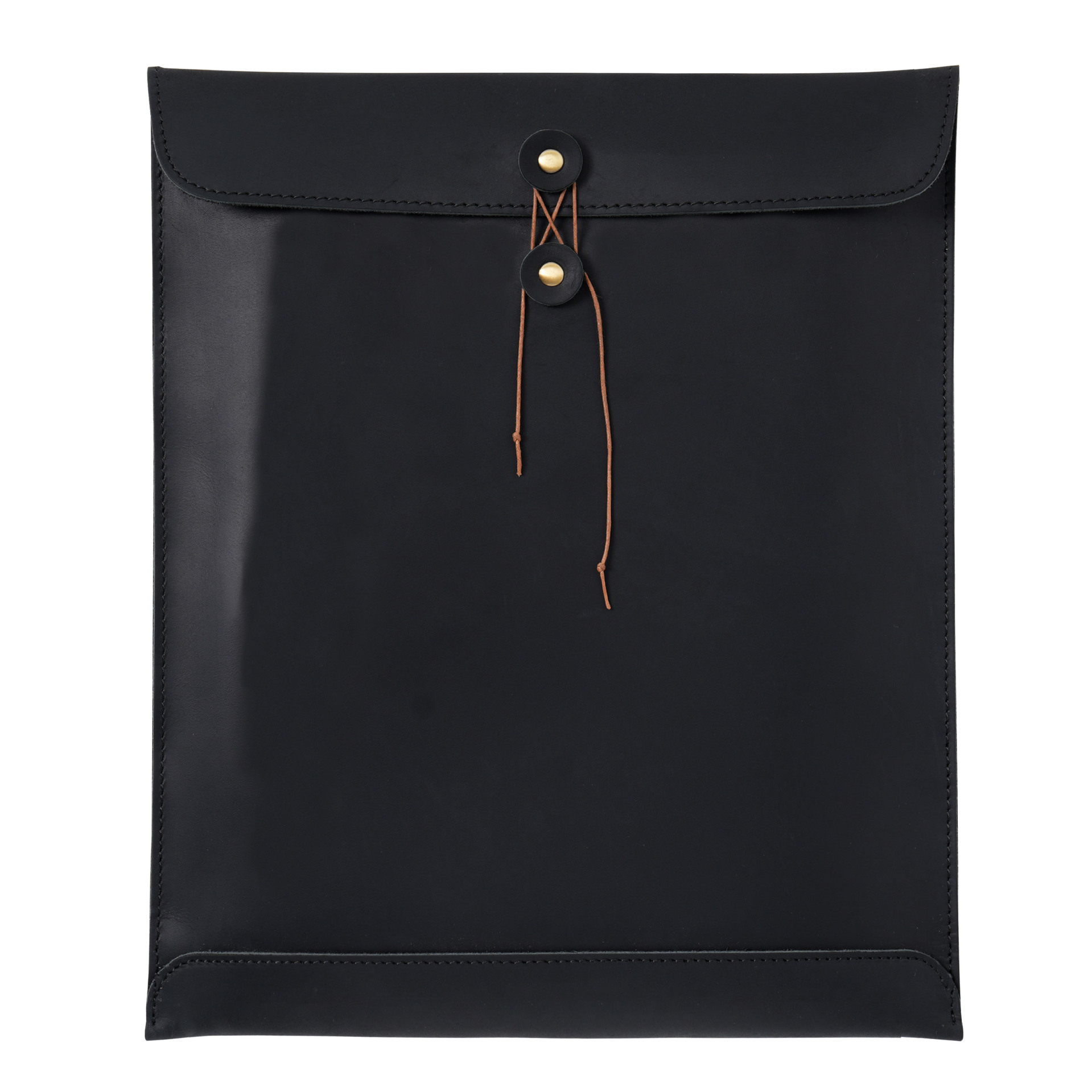 Black Premium Genuine Top Grain Leather A4 Document Folder - Vintage