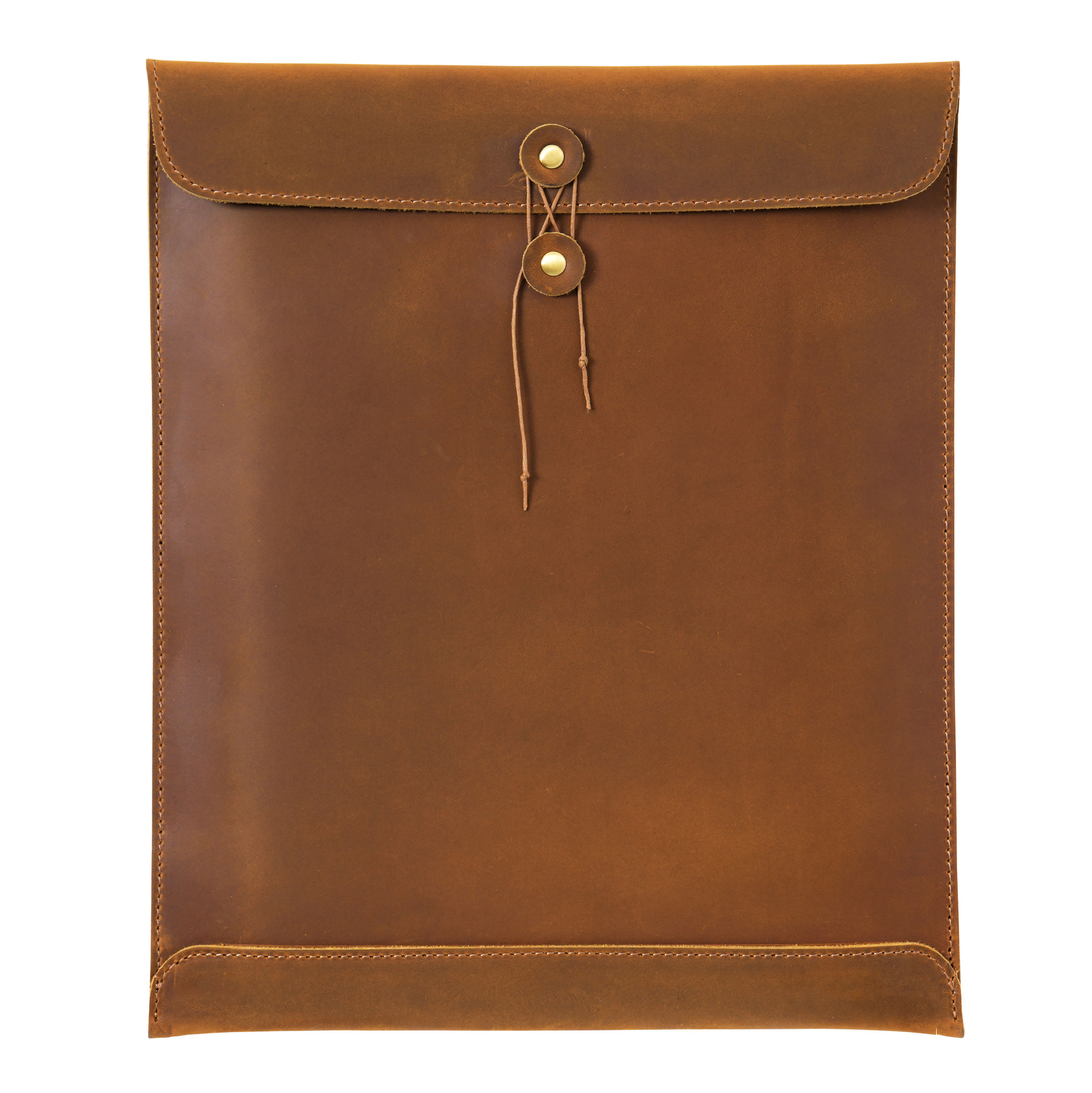 Brown Premium Genuine Top Grain Leather A4 Document Folder - Vintage