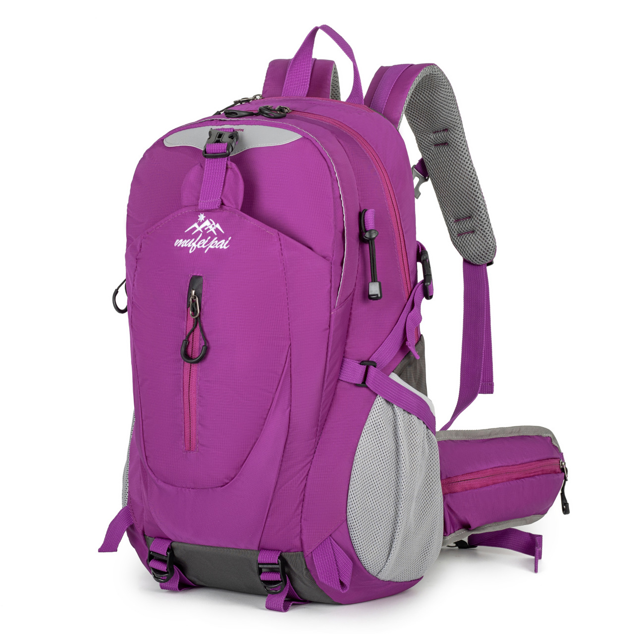 Purple Professional Large Capacity Hiking Backpack - Waterproof Lightweight