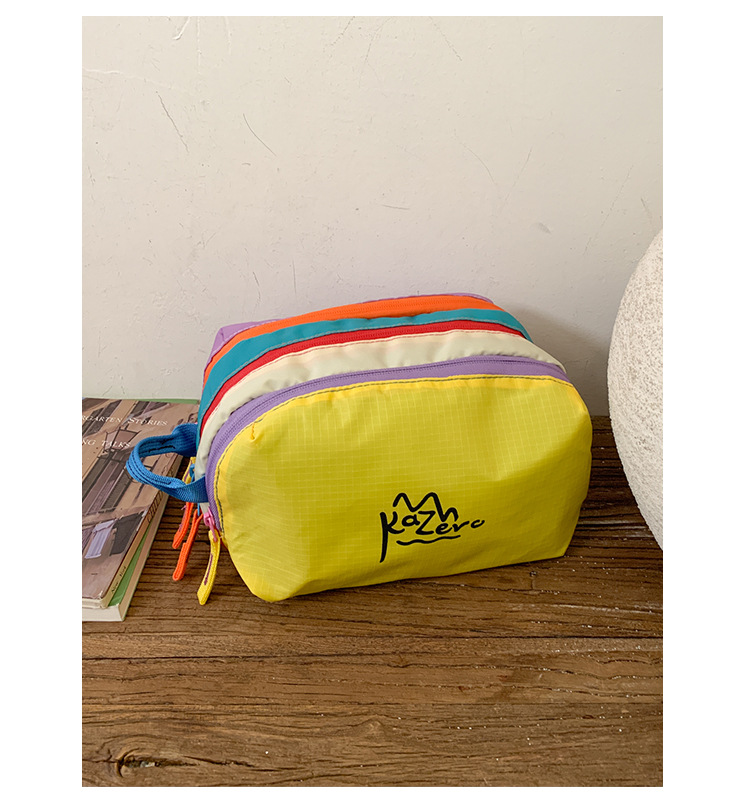 Yellow Trendy Color-Block Outdoor Waterproof Nylon Crossbody Bag - Niche