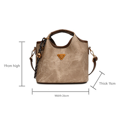 Brown Vintage Soft PU Leather Crossbody Handbag view 2