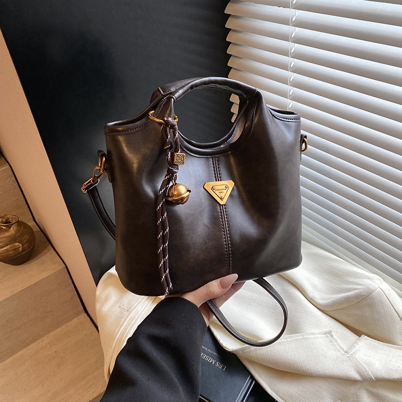 Coffee-brown Vintage Soft PU Leather Crossbody Handbag