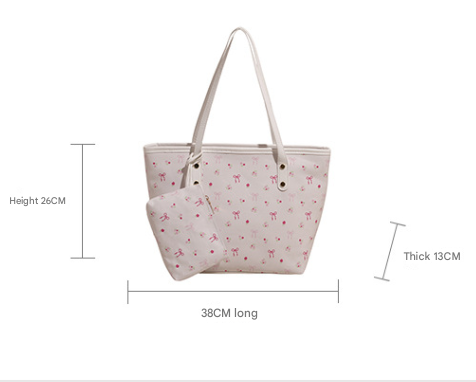 White Large Capacity Daily Commuter Tote Bag Set view 2