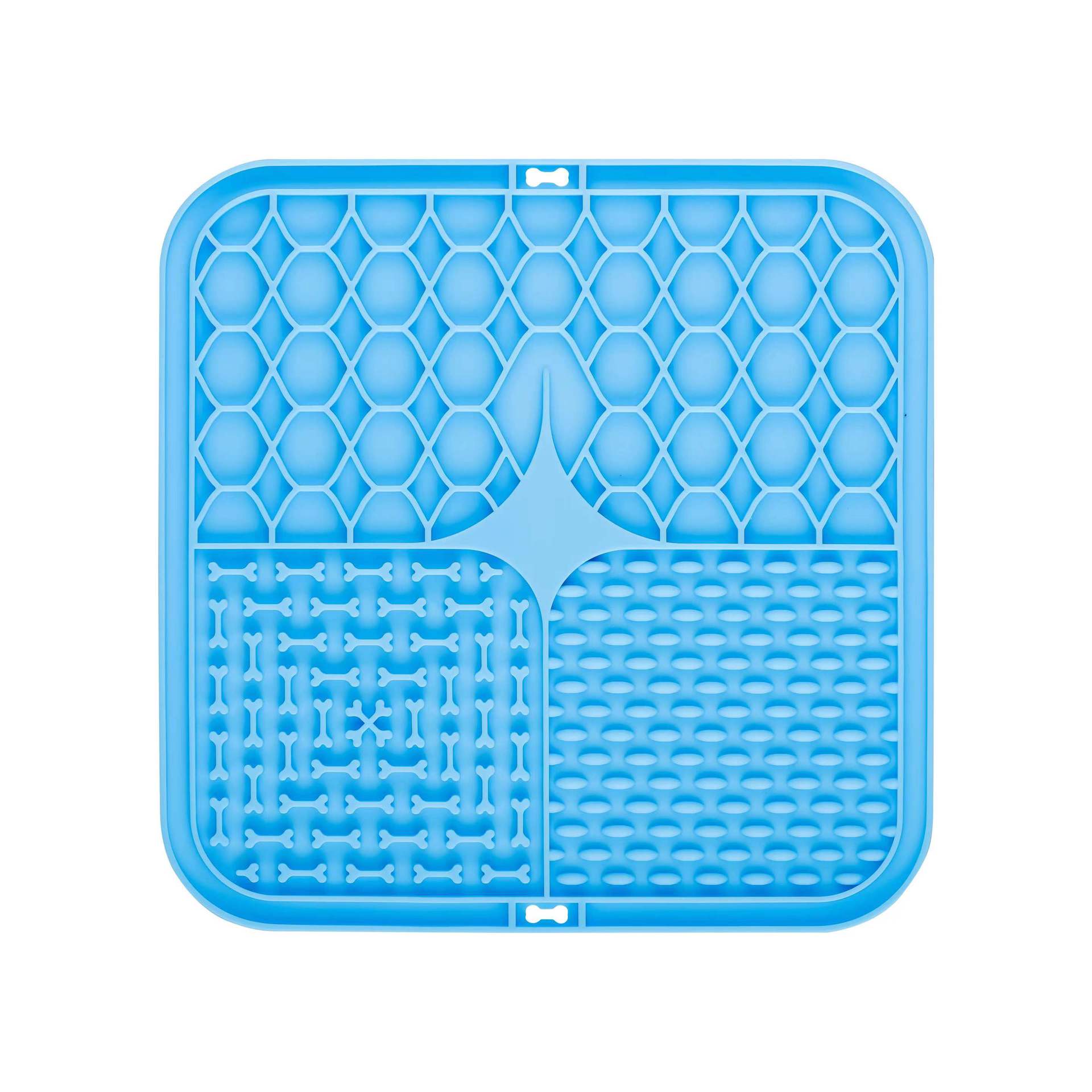 2PCS Blue 20 x 20 cm Silicone Pet Lick Mat