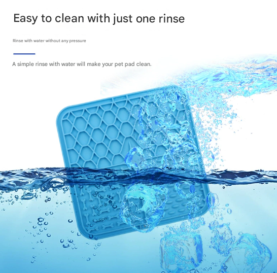2PCS Blue 20 x 20 cm Silicone Pet Lick Mat view 2
