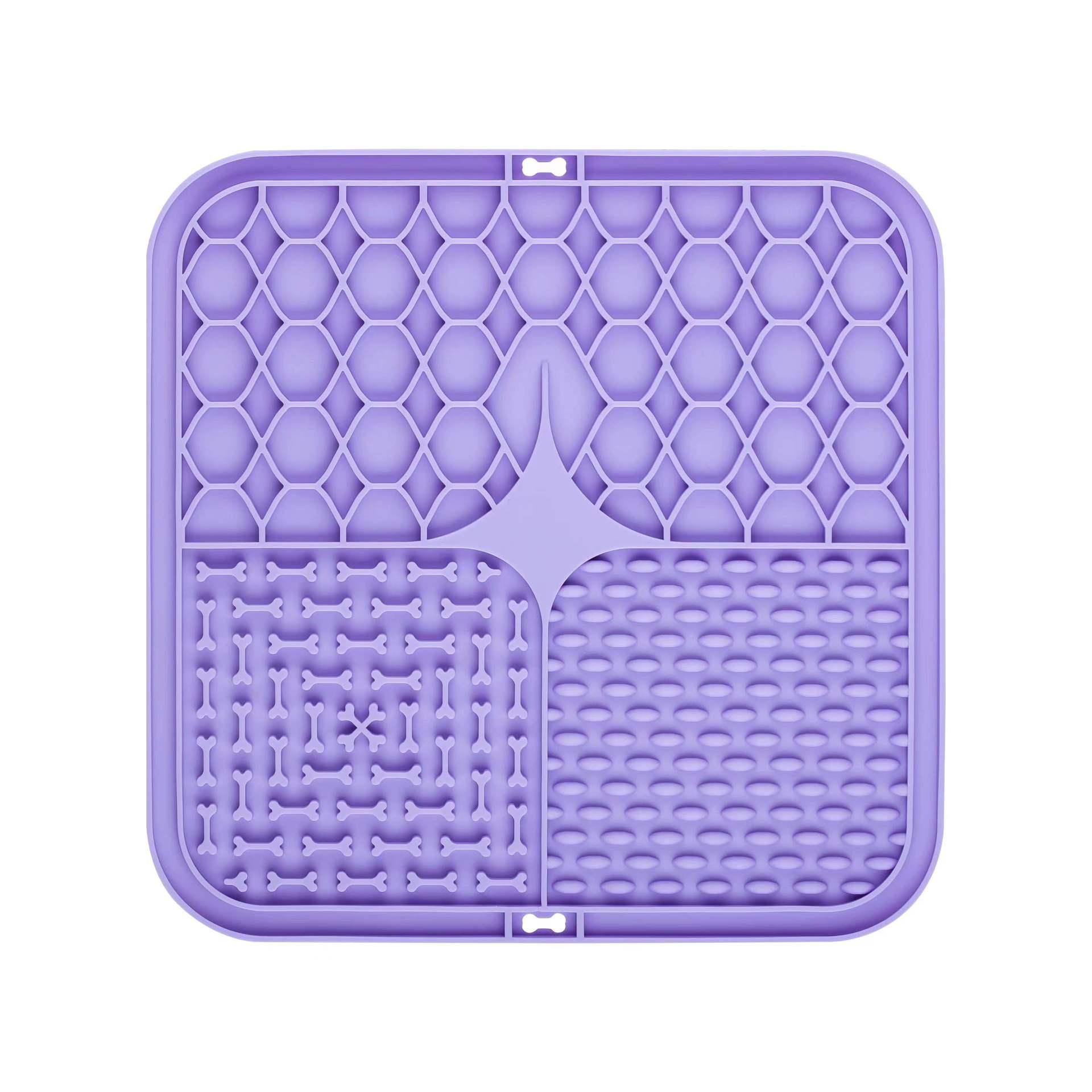 2PCS Purple 20 x 20 cm Silicone Pet Lick Mat