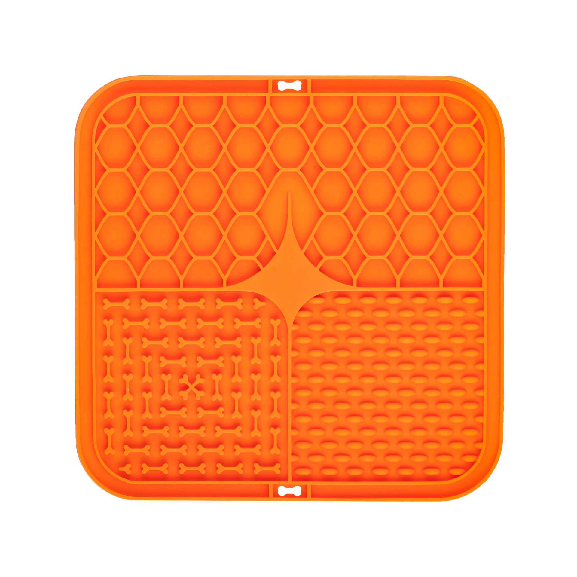 2PCS Orange 20 x 20 cm Silicone Pet Lick Mat