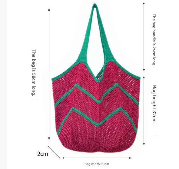 Green Bohemian Chic Knit Tote Bag view 2