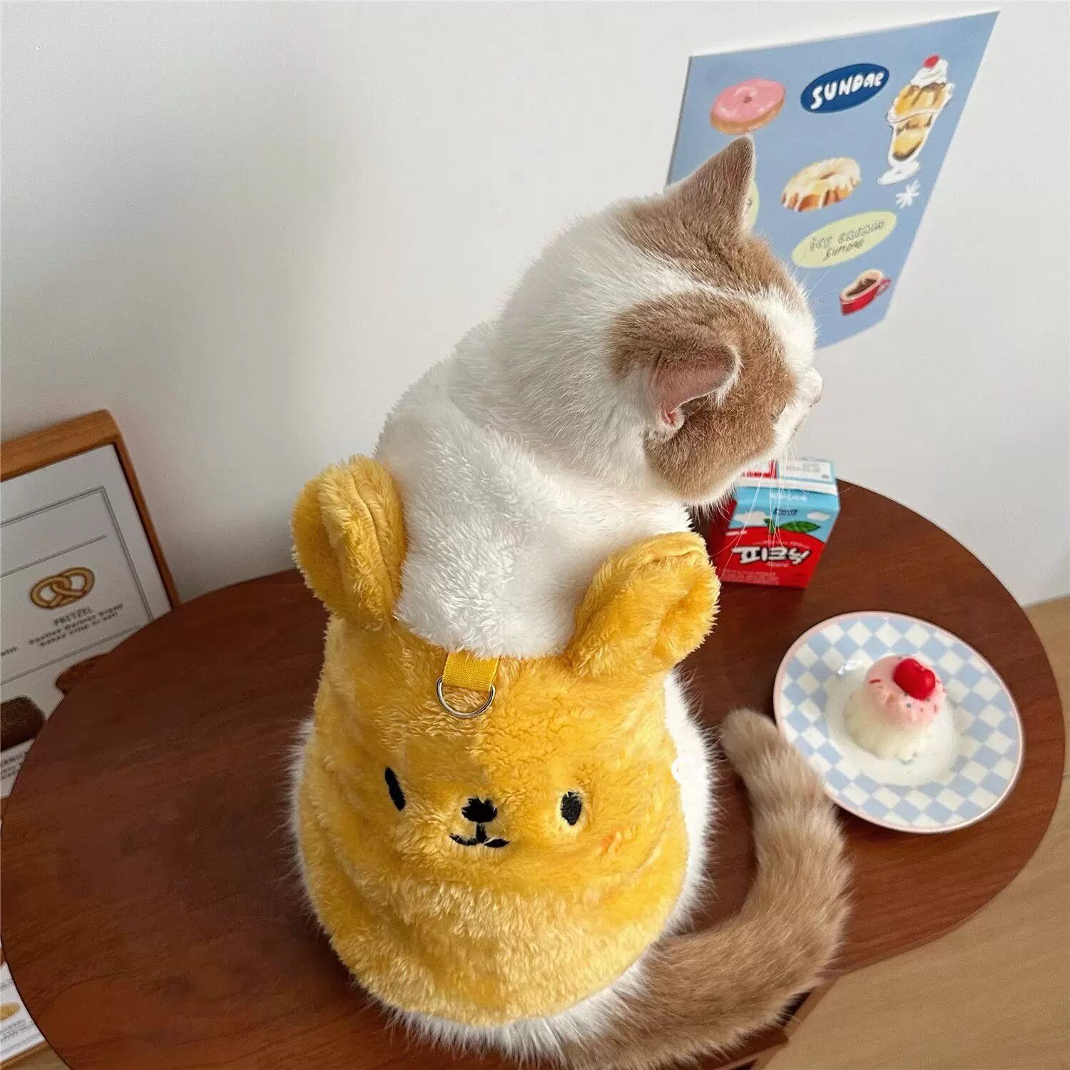 XL Cozy Fleece Cat Vest and Hoodie