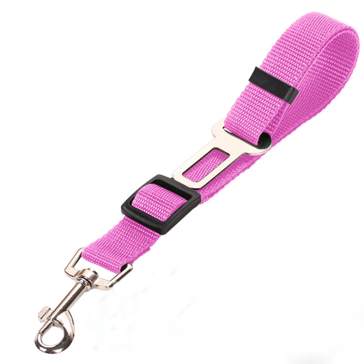 Pink 5PCS Universal Adjustable Pet Car Safety Seat Belt