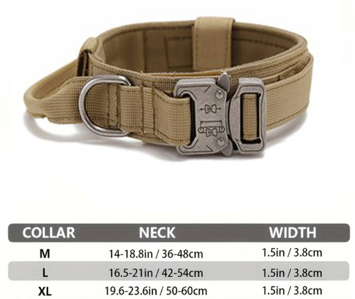 XL Black Heavy Duty Tactical Dog Collar view 2