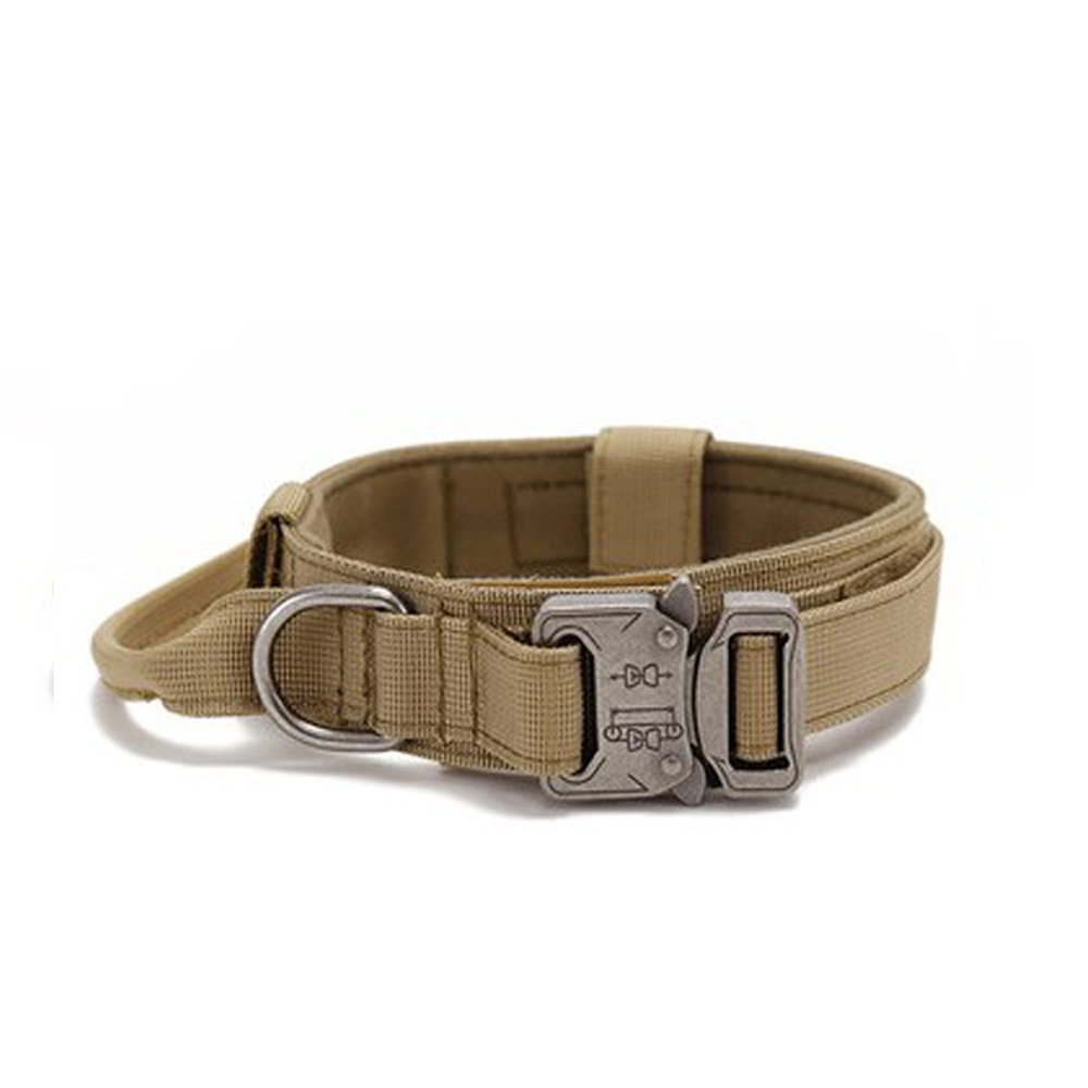M Khaki Heavy Duty Tactical Dog Collar