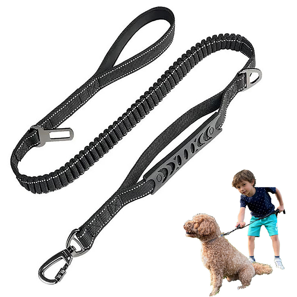Black Heavy Duty Elastic Bungee Dog Leash