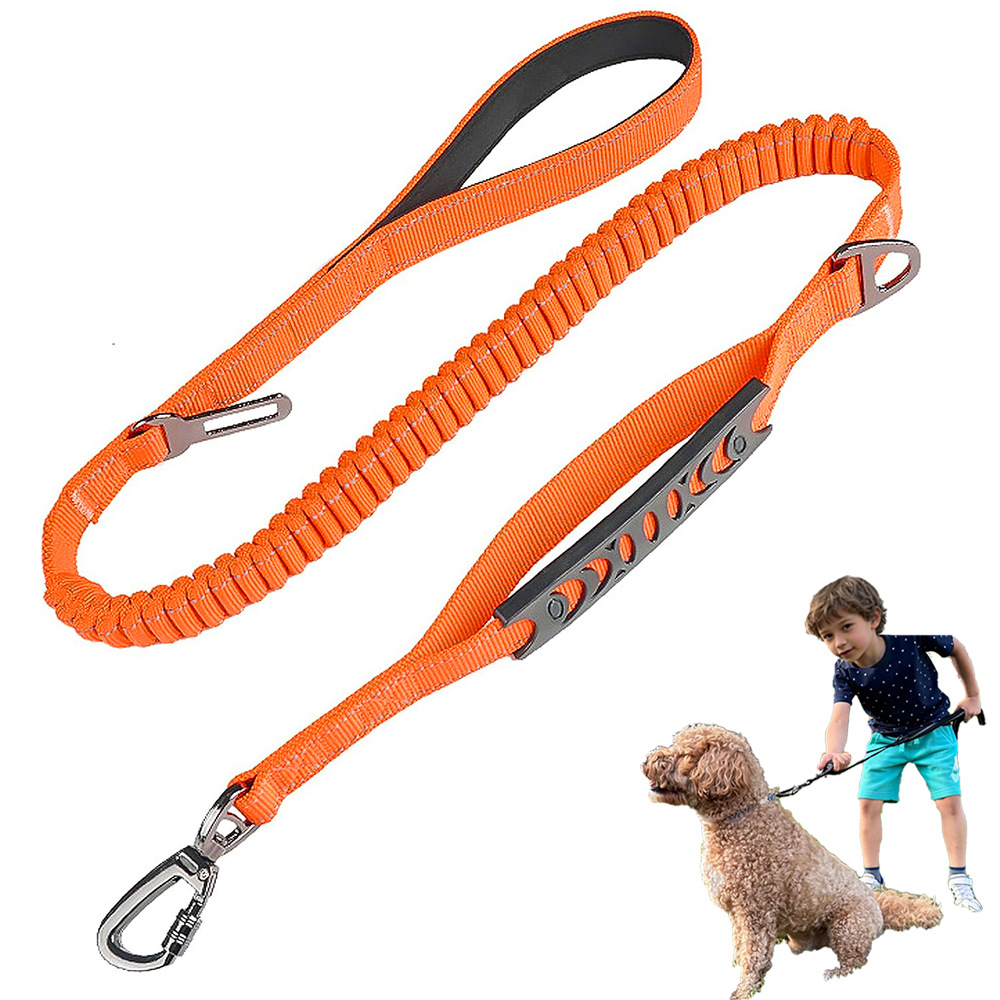 Orange Heavy Duty Elastic Bungee Dog Leash