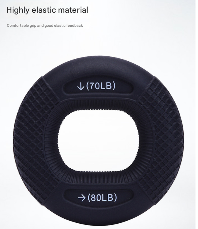 Black 70/80LB 2-Pack Silicone Hand Grip Strengthener Rings - Dual-Resistance view 3