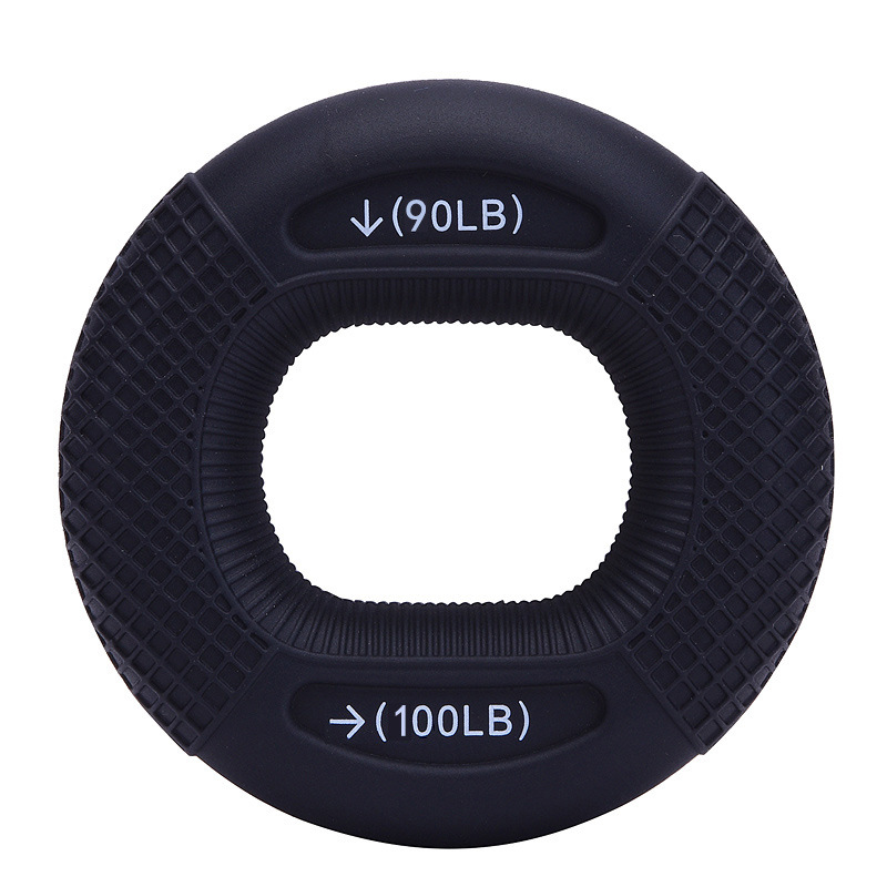 Black 90/100LB 2-Pack Silicone Hand Grip Strengthener Rings - Dual-Resistance