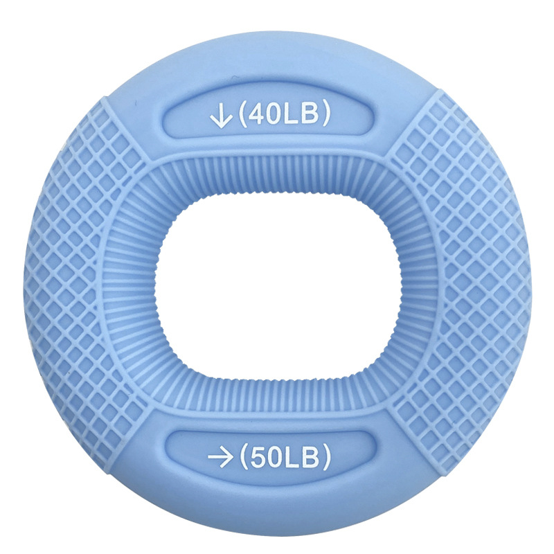 Blue 40/50LB 2-Pack Silicone Hand Grip Strengthener Rings - Dual-Resistance