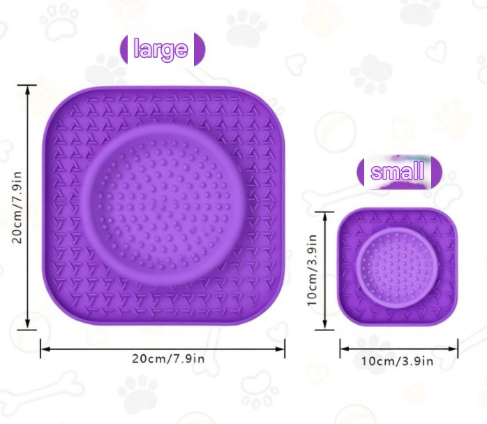 L Beige 2-Pack Premium Silicone Pet Lick Mat - Slow Feeder for Dogs and Cats view 3