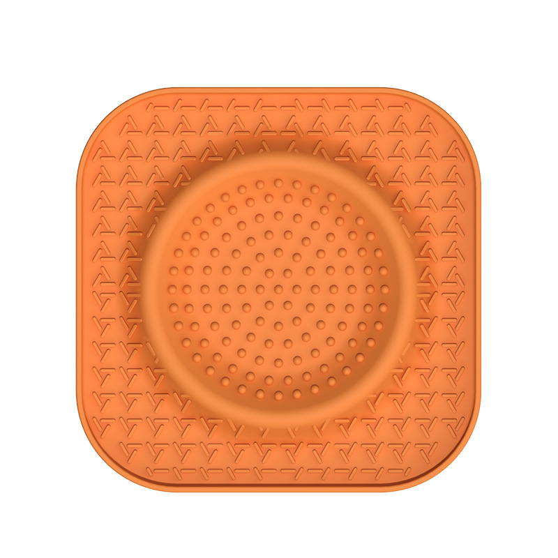 L Orange 2-Pack Premium Silicone Pet Lick Mat - Slow Feeder for Dogs and Cats