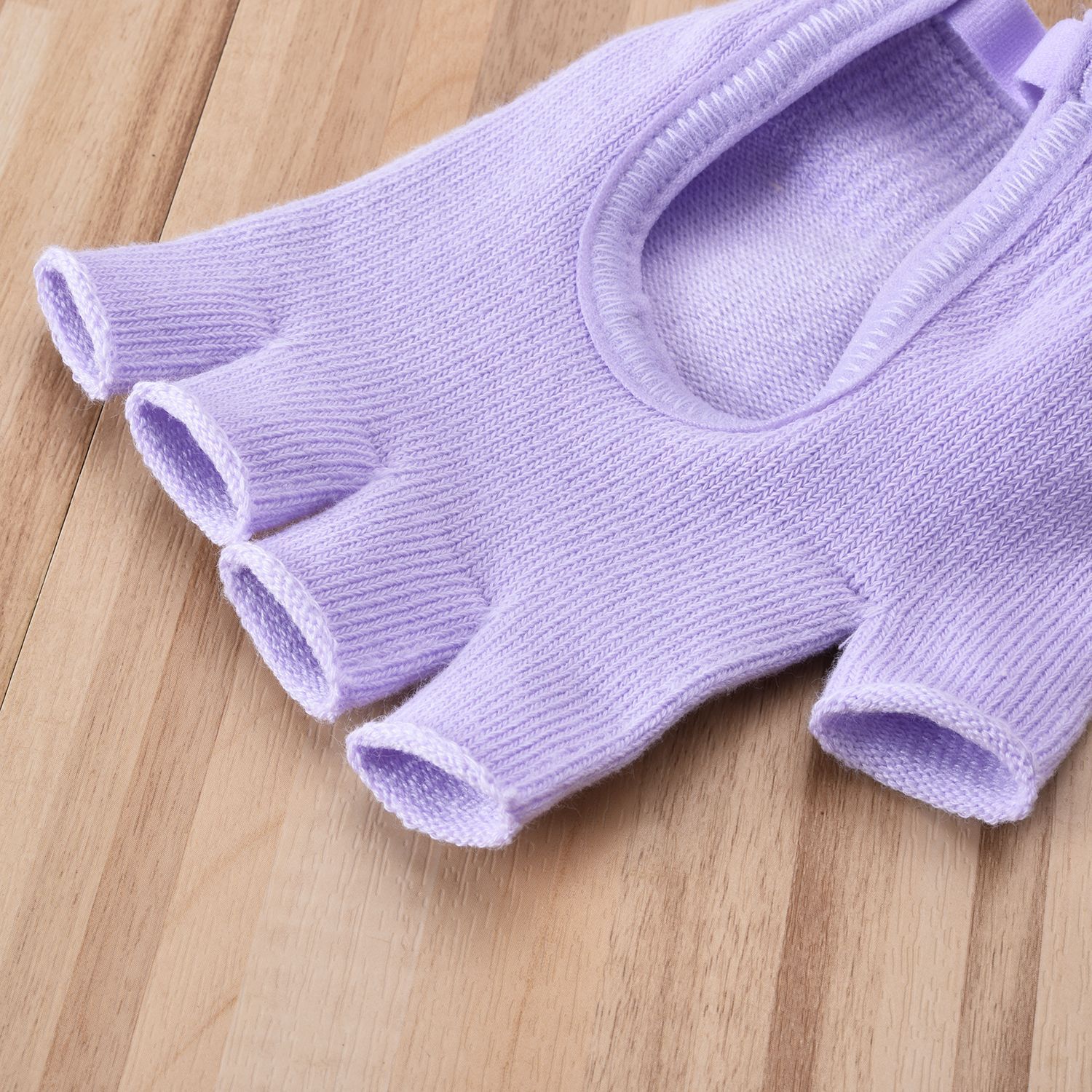 Orange 2-Pack Women's Non-Slip Yoga Gloves - Open Back Half Finger Cotton view 4