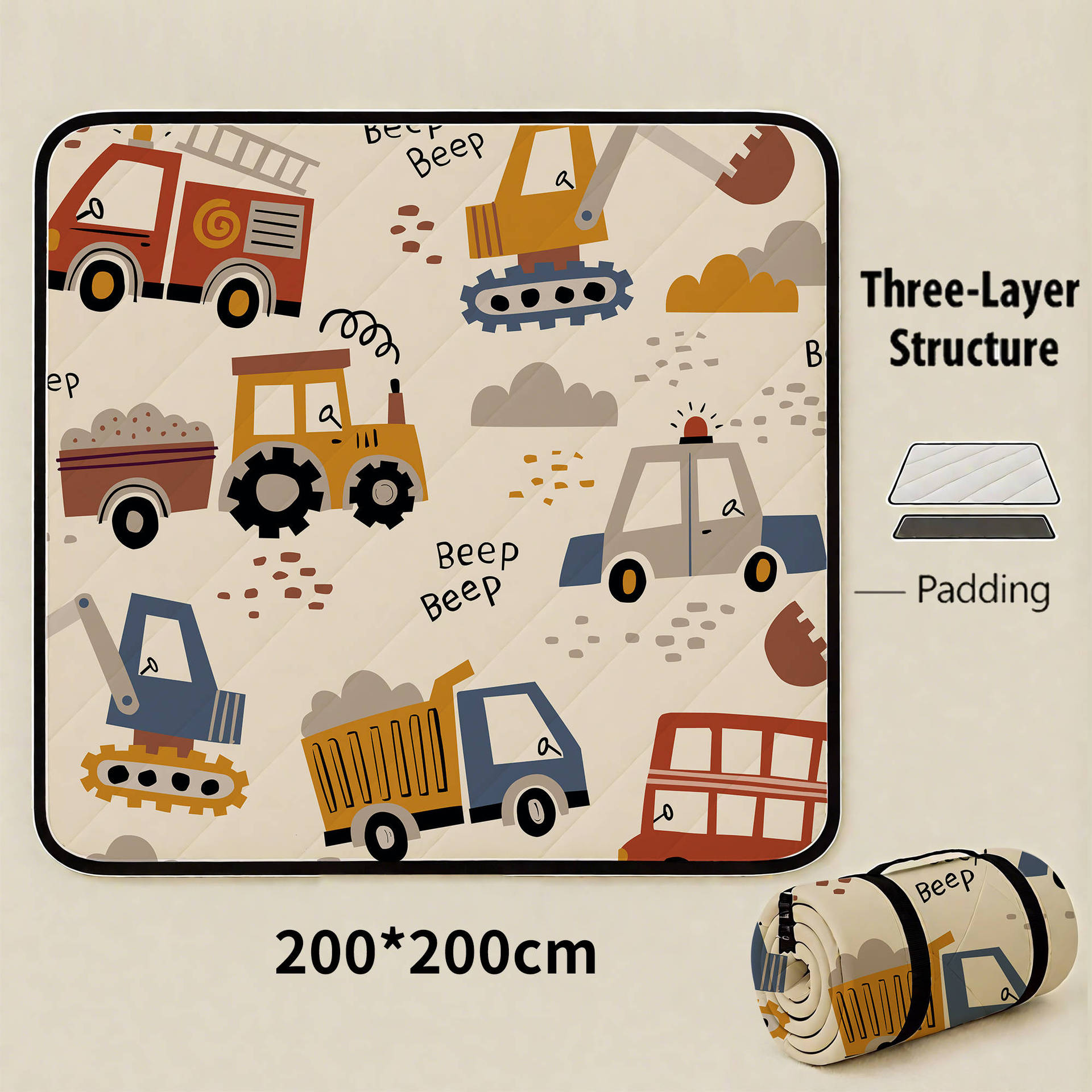 Vehicle Assembly Extra Large 200x200cm Waterproof Picnic Mat - Portable