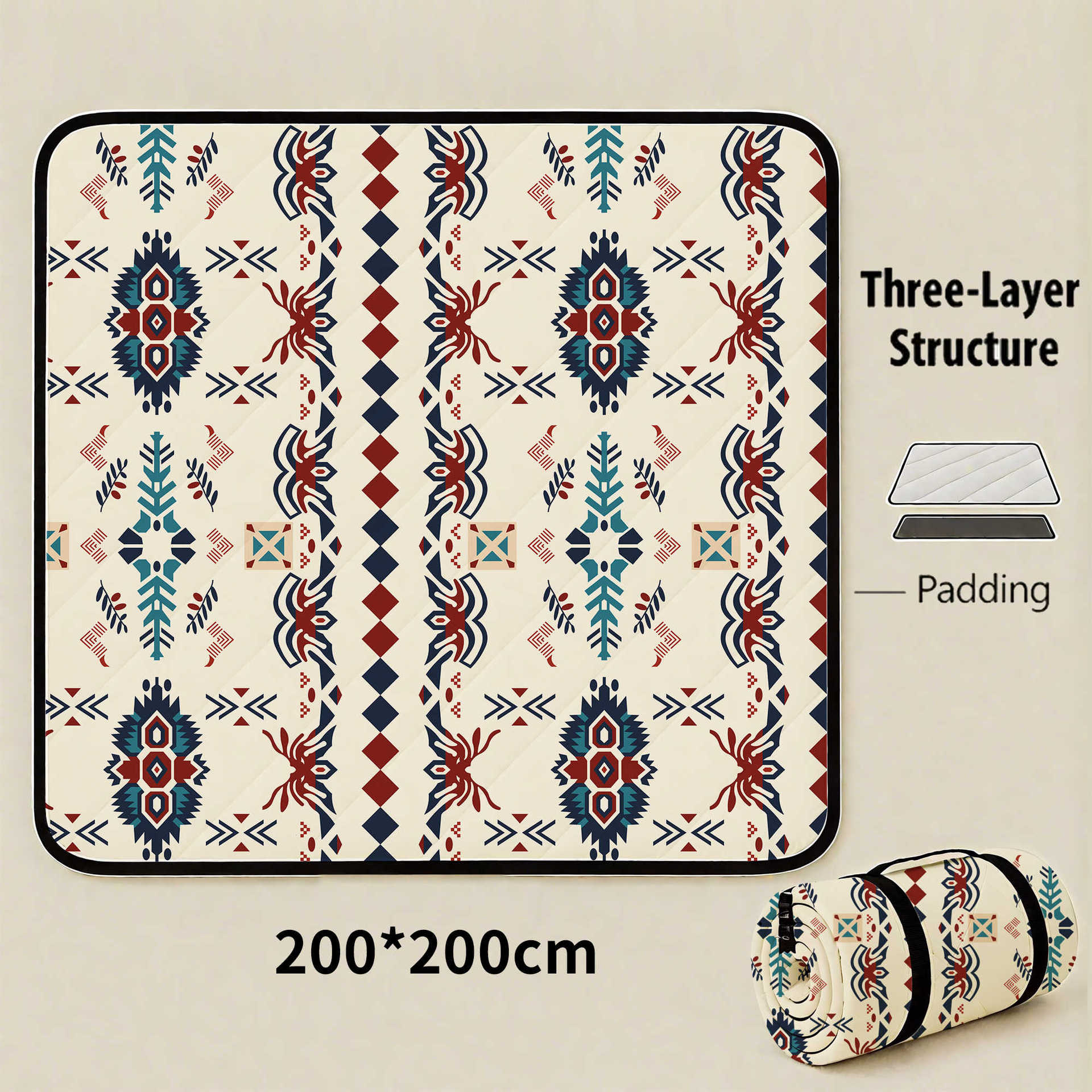 Seattle Extra Large 200x200cm Waterproof Picnic Mat - Portable Thickened