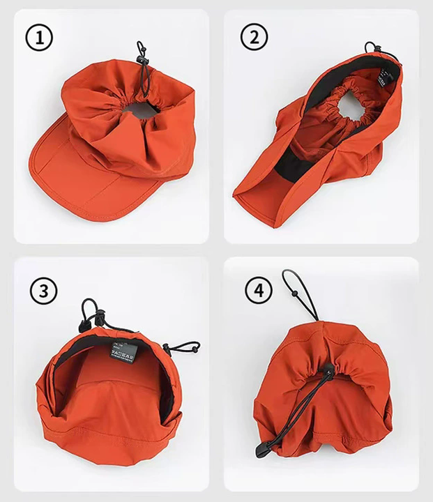 Black Outdoor Quick Dry Sun Hat - Foldable Visor Cap - UV Protection - 55-58cm view 2