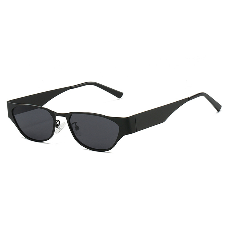 Black Frame Black Sheet Retro Cat-Eye Metal Sunglasses for Women - UV