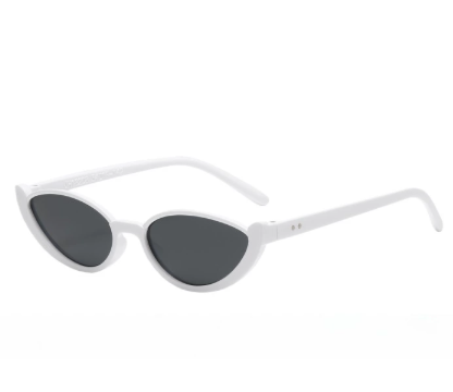 White frame With Black and Grey Lenses 2PCS Fashionable Cat-Eye Sunglasses for