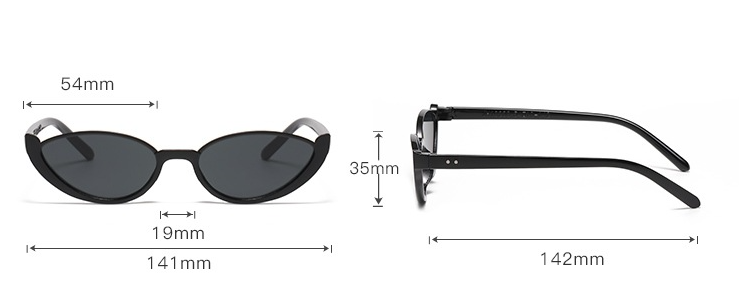 White frame With Black and Grey Lenses 2PCS Fashionable Cat-Eye Sunglasses for view 2