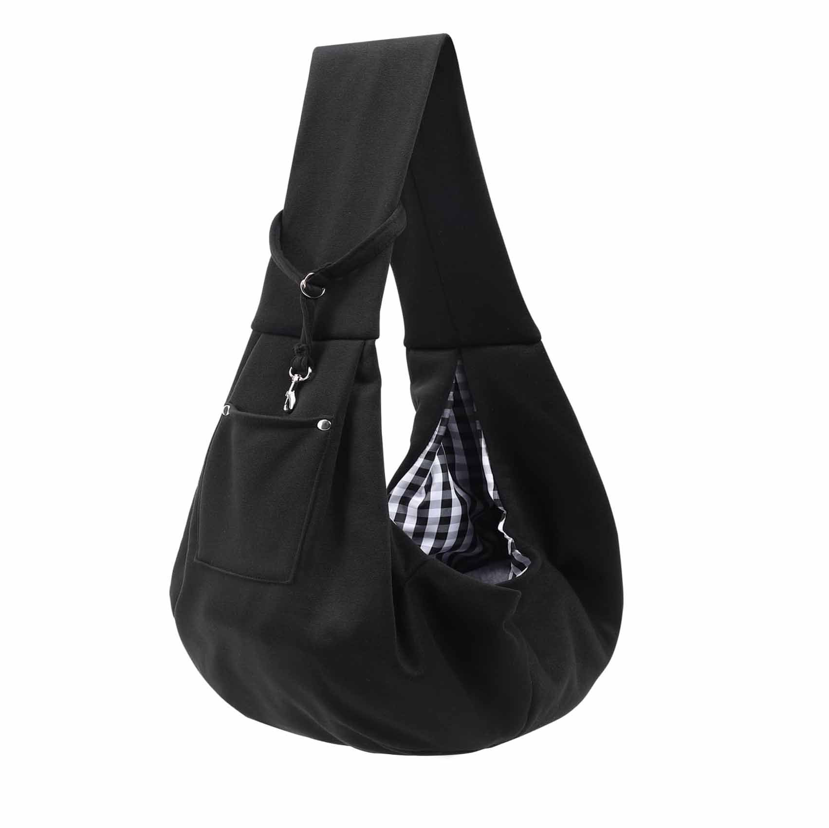 Black Portable Pet Carrier Backpack - Adjustable Shoulder Sling for Small Dogs