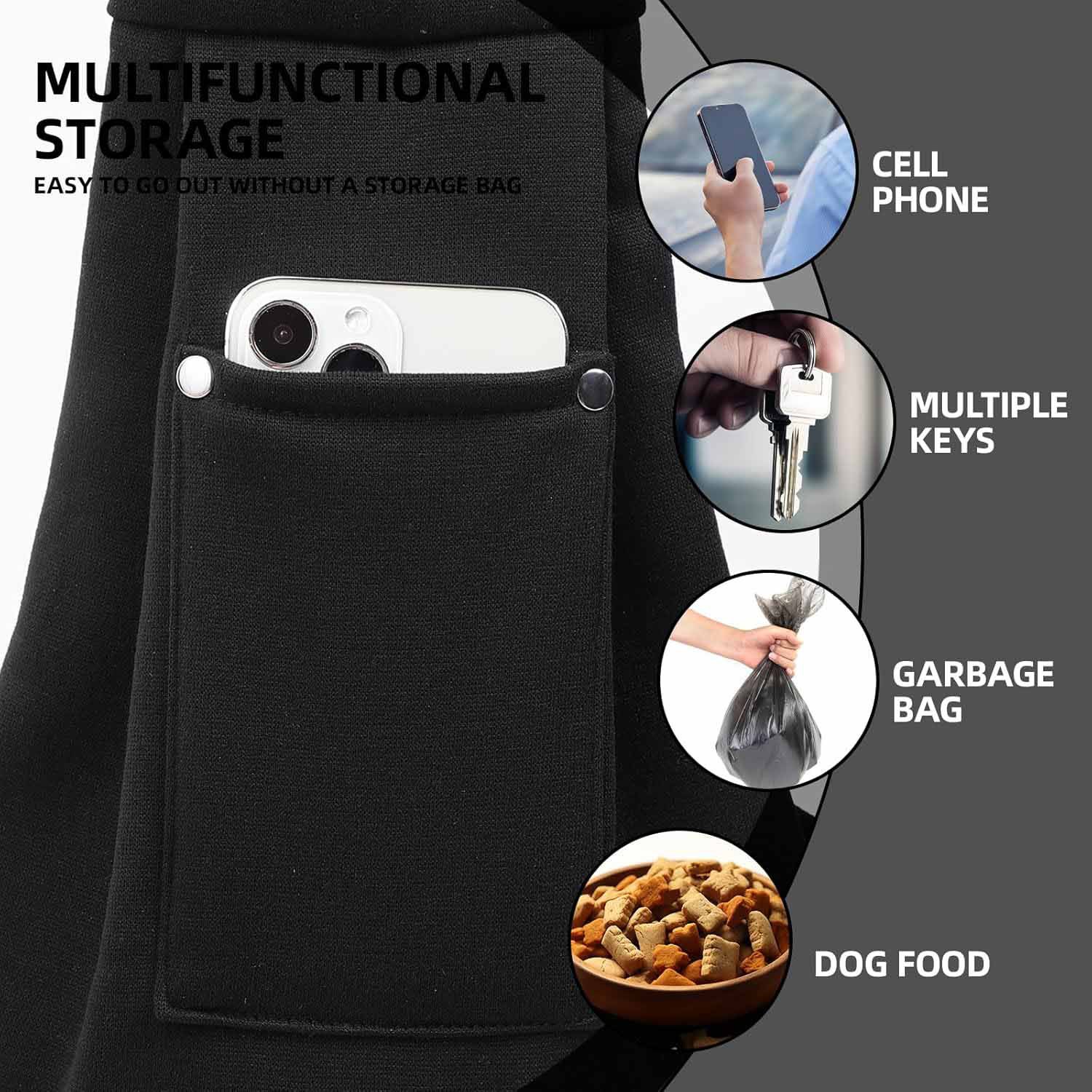 Black Portable Pet Carrier Backpack - Adjustable Shoulder Sling for Small Dogs view 2