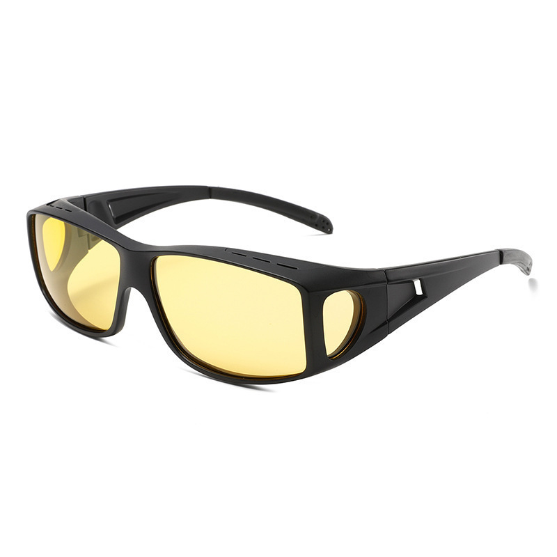 Black-yellow 2PCS Men's Polarized Fitover Sunglasses