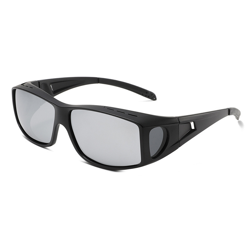 Black 2PCS Men's Polarized Fitover Sunglasses